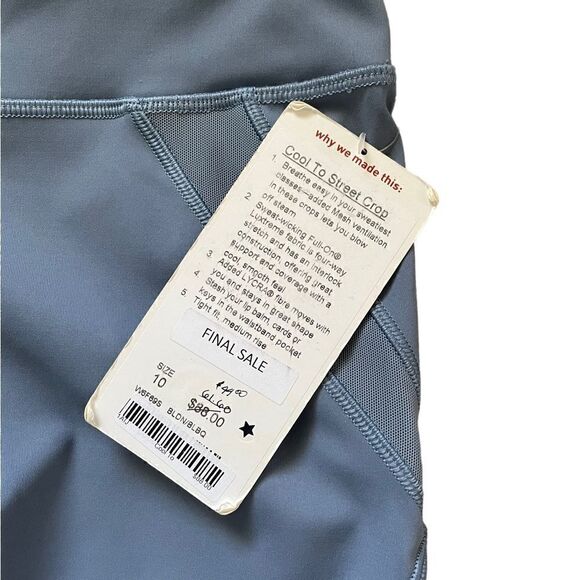 NWT LULULEMON Cool To Street Crop Blue Size 10 - Picture 6 of 9